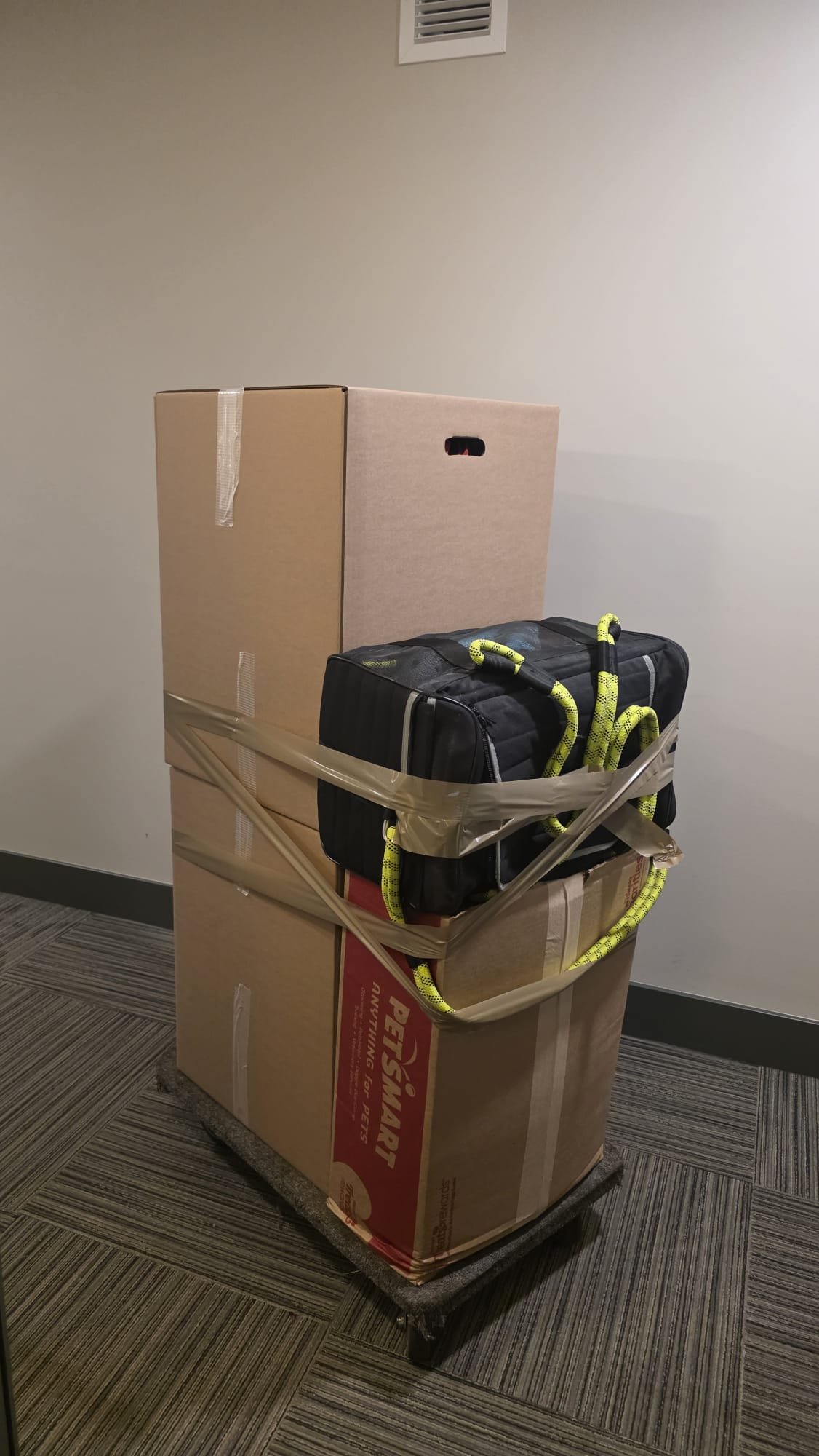 Heavy item strapped safe for a storage unit transfer in Vancouver